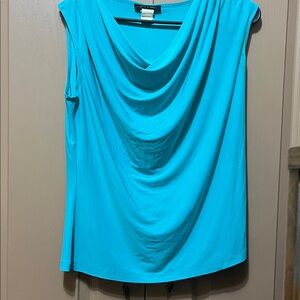 Sleeveless Turquoise Drape Top